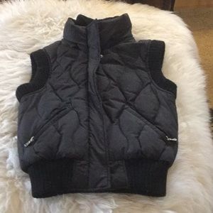 Aqua down-filled vest with hood